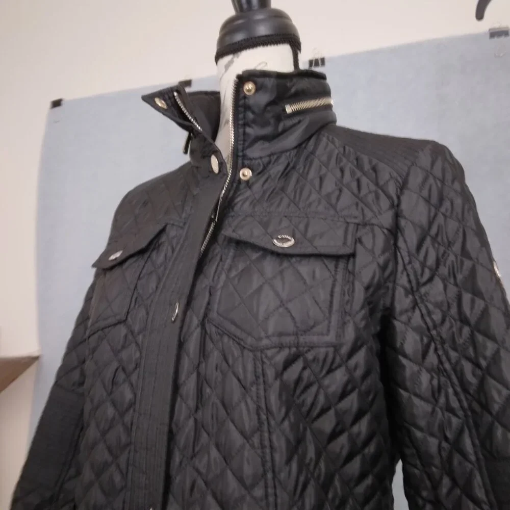 Michael Kors | Black Quilted Coat Snap/Zip | Size S - Picture 6 of 13